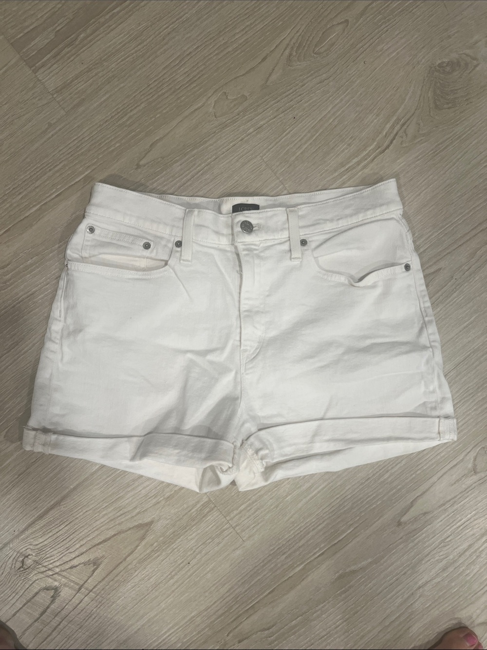 J. Crew White Rolled-Hem Denim Shorts
